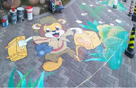 镇雄夏季画地面彩绘会遇到的问题