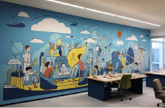 镇雄办公室墙绘的特点。