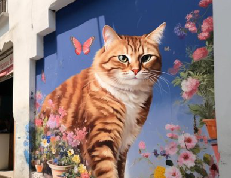 镇雄自己绘制有个性的手绘墙