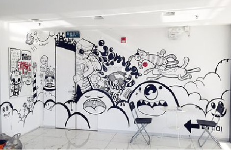 镇雄手绘墙并非传统涂鸦。